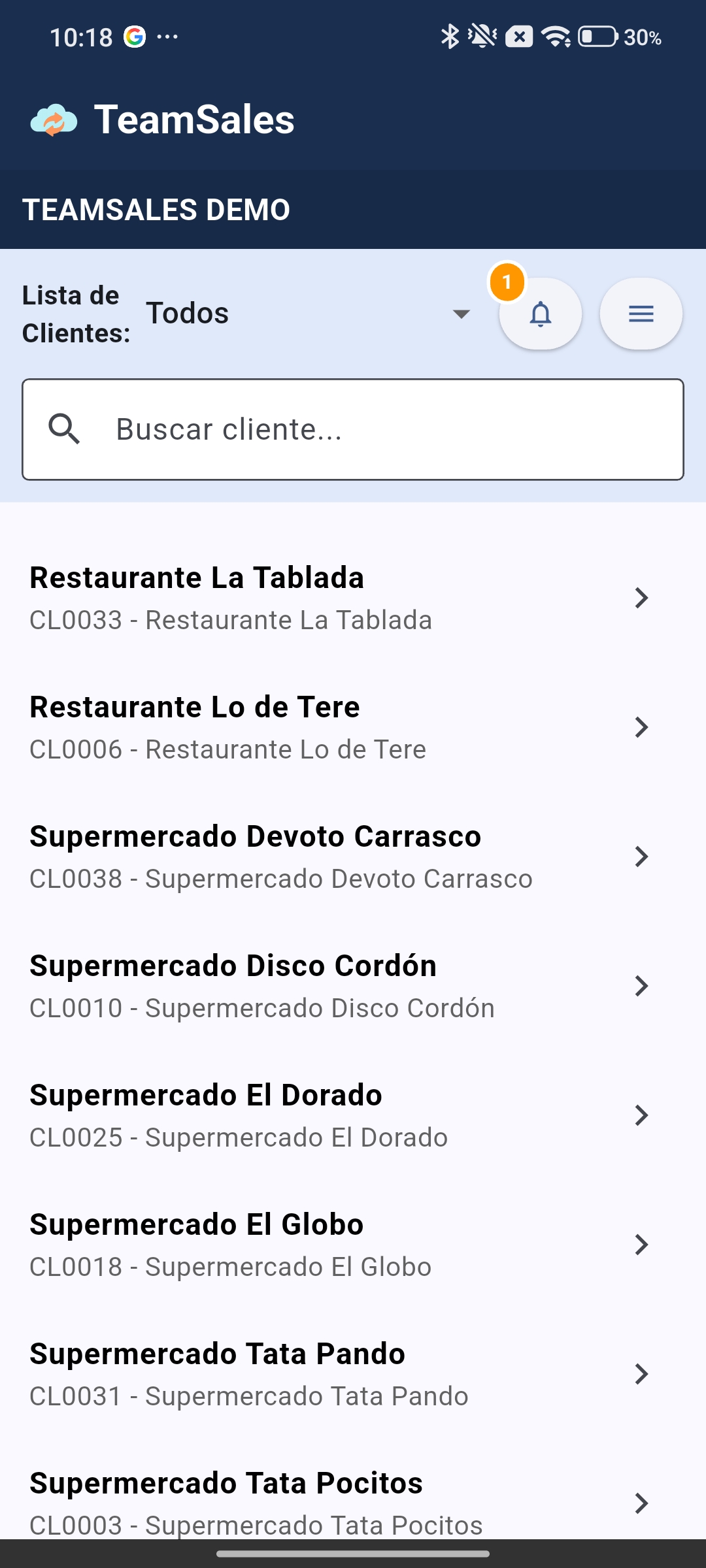 Lista de Clientes